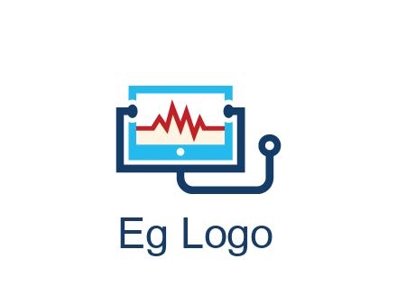 stethoscope with screen medical logo