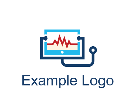 stethoscope with screen medical logo