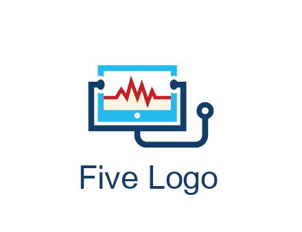 stethoscope with screen medical logo
