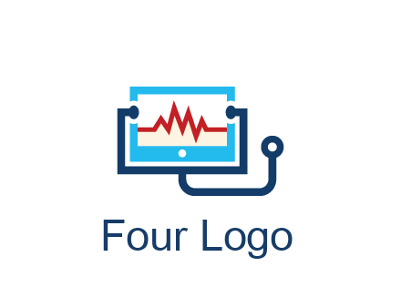stethoscope with screen medical logo