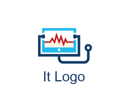 stethoscope with screen medical logo