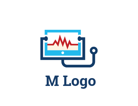 stethoscope with screen medical logo