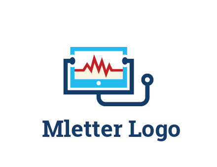 stethoscope with screen medical logo