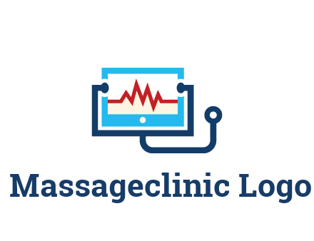 stethoscope with screen medical logo