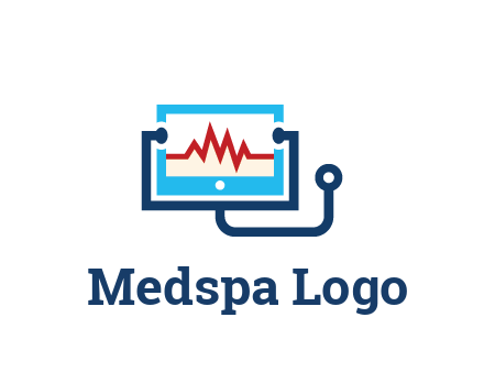 stethoscope with screen medical logo