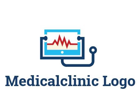 stethoscope with screen medical logo