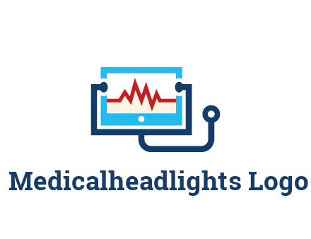 stethoscope with screen medical logo