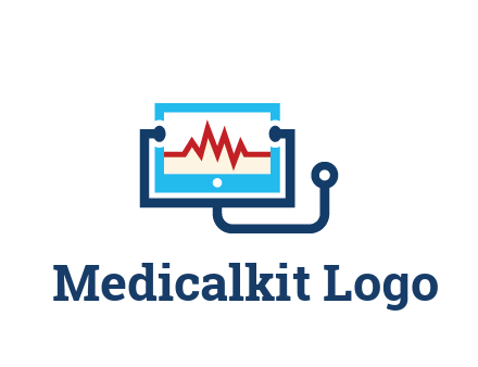 stethoscope with screen medical logo