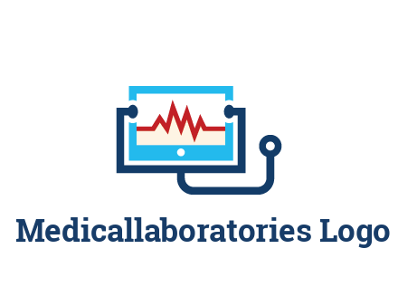 stethoscope with screen medical logo