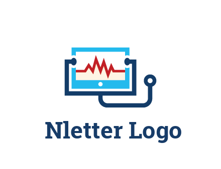 stethoscope with screen medical logo