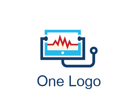 stethoscope with screen medical logo