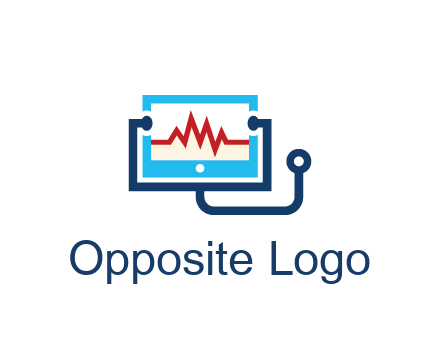 stethoscope with screen medical logo