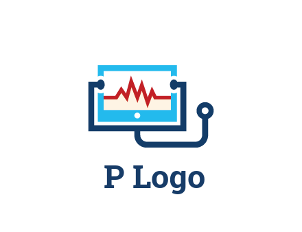 stethoscope with screen medical logo