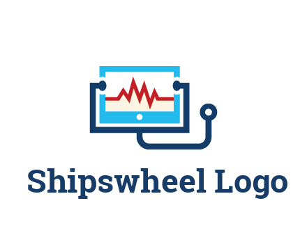 stethoscope with screen medical logo