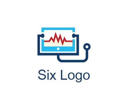 stethoscope with screen medical logo