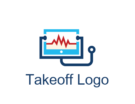 stethoscope with screen medical logo