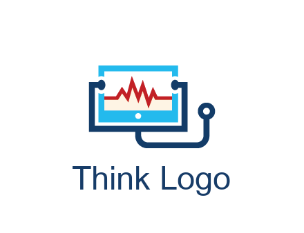 stethoscope with screen medical logo