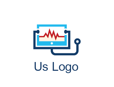 stethoscope with screen medical logo