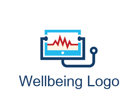 stethoscope with screen medical logo