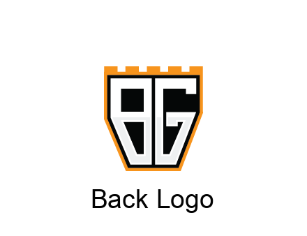 letter B and G in battlement construction logo