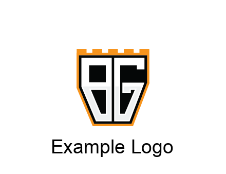 letter B and G in battlement construction logo