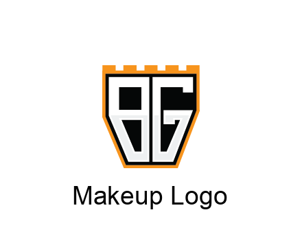 letter B and G in battlement construction logo