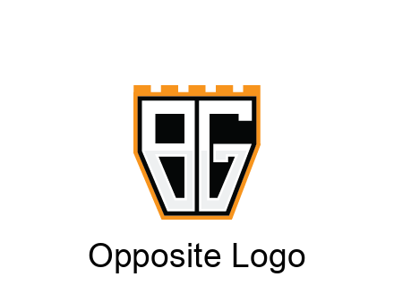 letter B and G in battlement construction logo