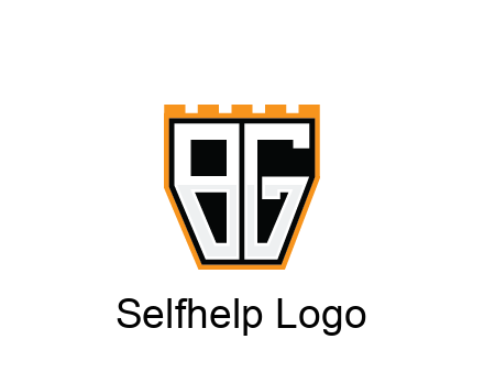 letter B and G in battlement construction logo