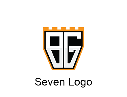 letter B and G in battlement construction logo