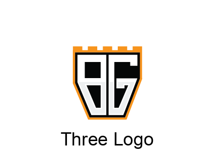 letter B and G in battlement construction logo