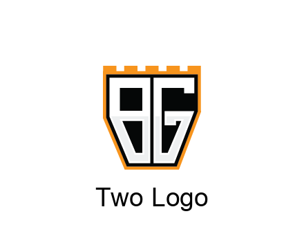 letter B and G in battlement construction logo
