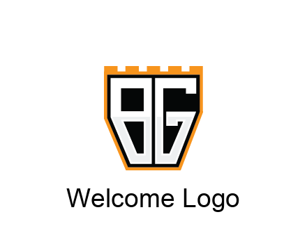 letter B and G in battlement construction logo