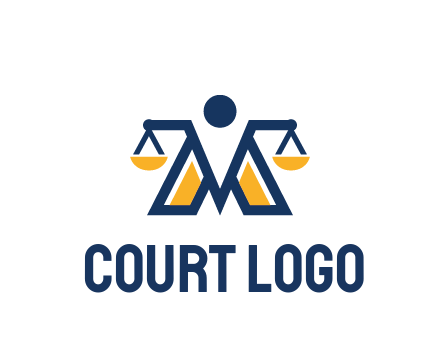 letter M forming balance legal logo