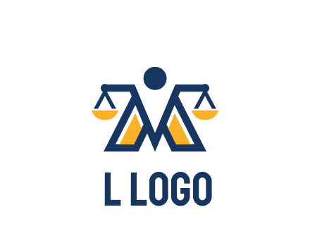 letter M forming balance legal logo