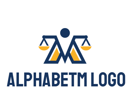 letter M forming balance legal logo