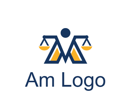 letter M forming balance legal logo