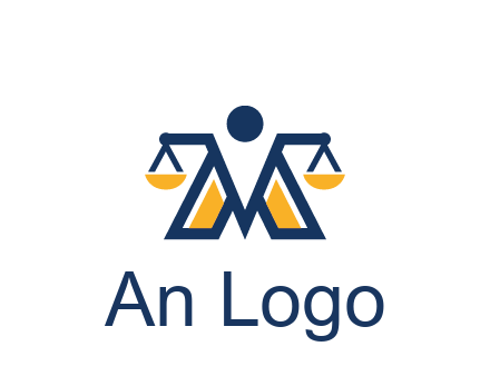 letter M forming balance legal logo