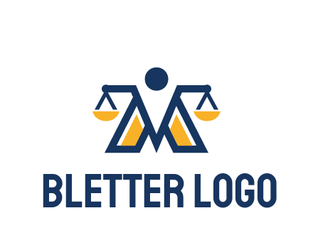 letter M forming balance legal logo