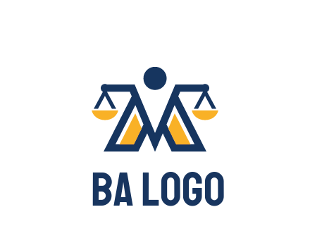 letter M forming balance legal logo