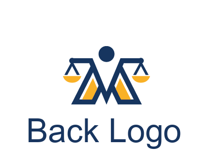 letter M forming balance legal logo
