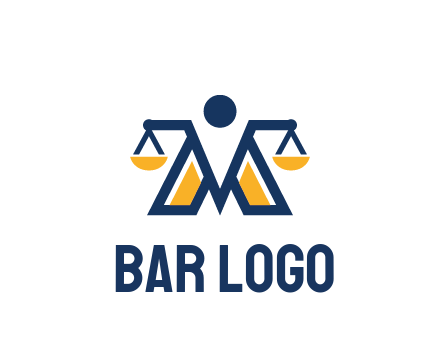letter M forming balance legal logo