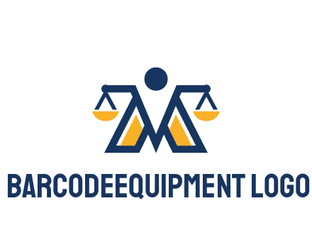 letter M forming balance legal logo