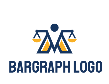 letter M forming balance legal logo