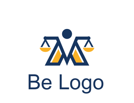 letter M forming balance legal logo