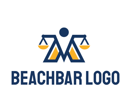 letter M forming balance legal logo