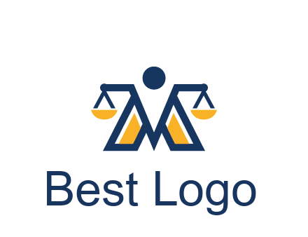 letter M forming balance legal logo