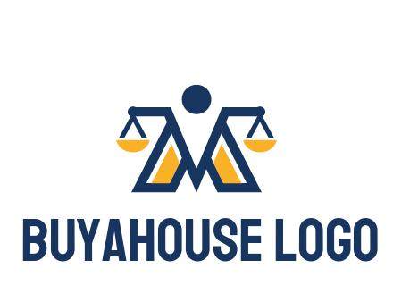 letter M forming balance legal logo