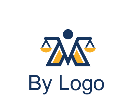 letter M forming balance legal logo