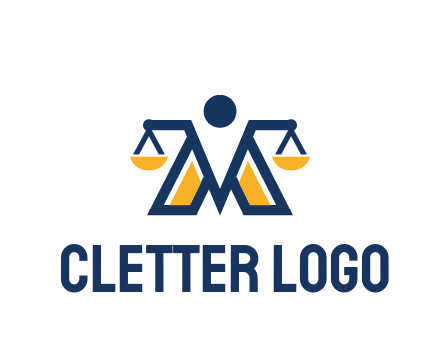 letter M forming balance legal logo