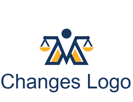 letter M forming balance legal logo